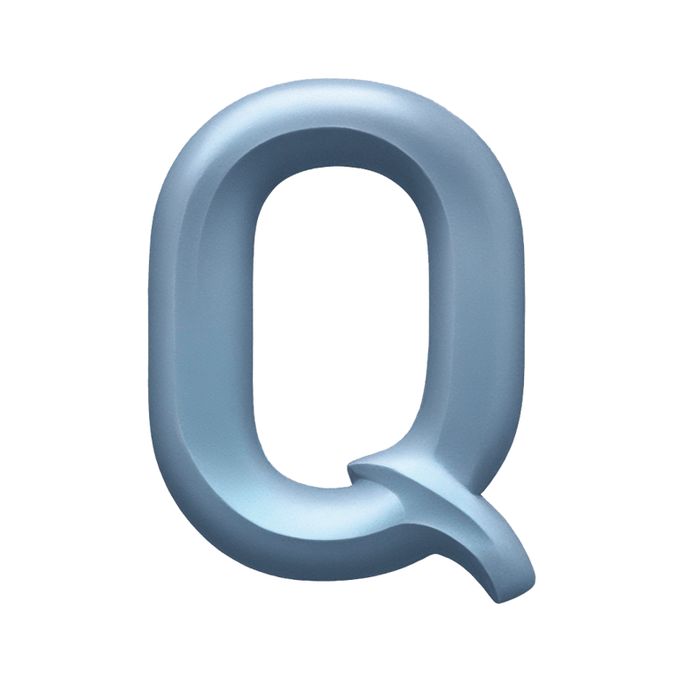 genmoji: Letter q made out of quicksilver paint