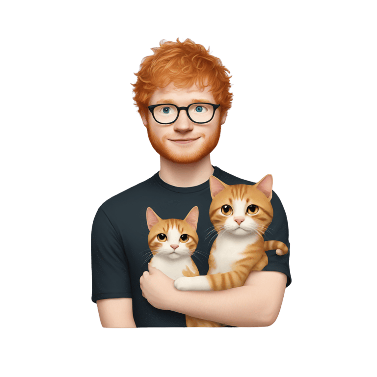 genmoji: Ed Sheeran with Cat