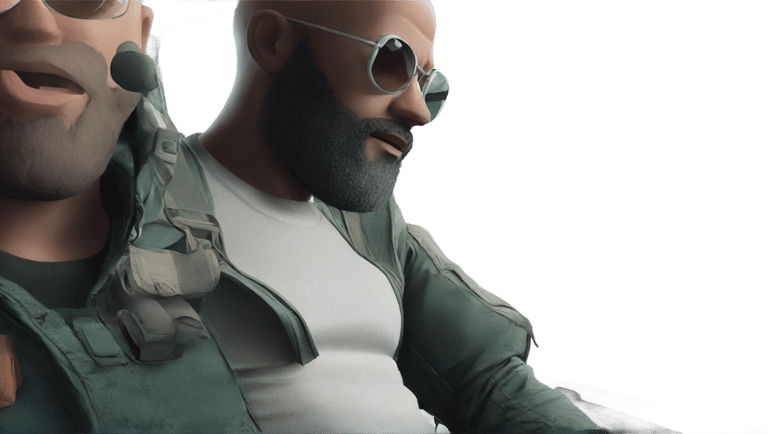 genmoji: Bearded bald man with aviator glasses and melon