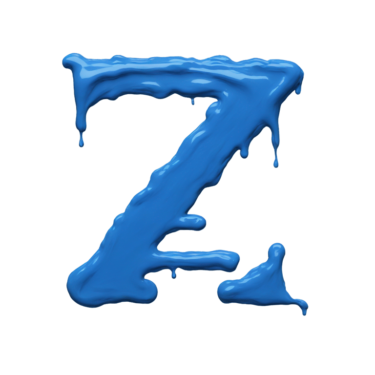 genmoji: Letter z made out of zaffre blue paint