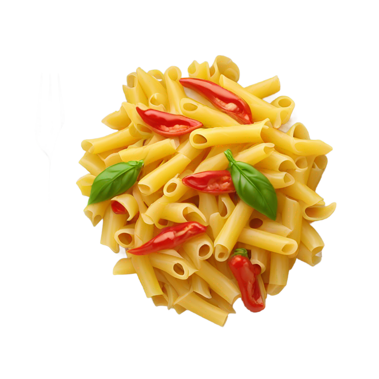 絵文字：イタリアンパスタとホットペッパーの皿