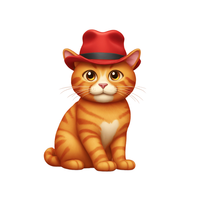 genmoji: red cat with hat