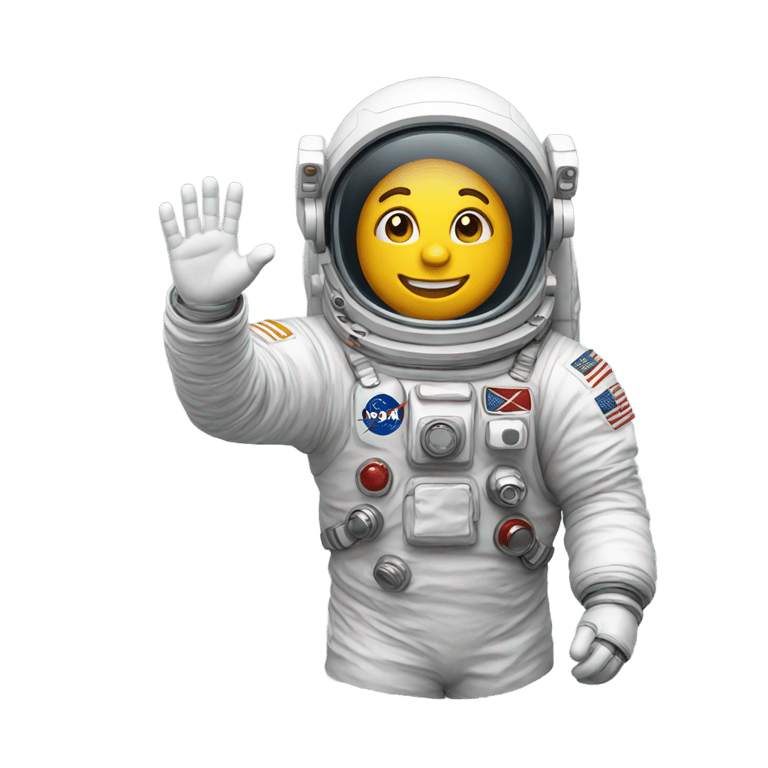 genmoji: astronaut waving (bust upwards)