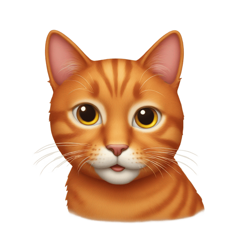 genmoji: a red cat with a ha