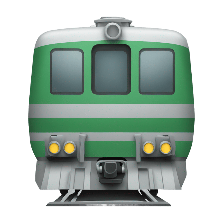 genmoji: green and grey train