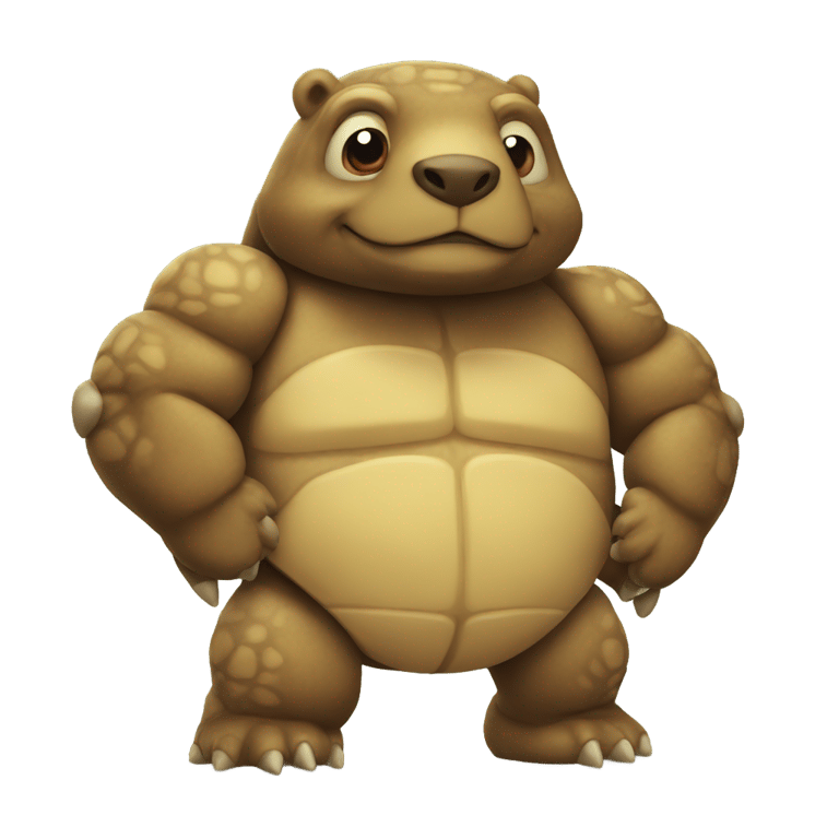 genmoji: Turtle bear with muscles