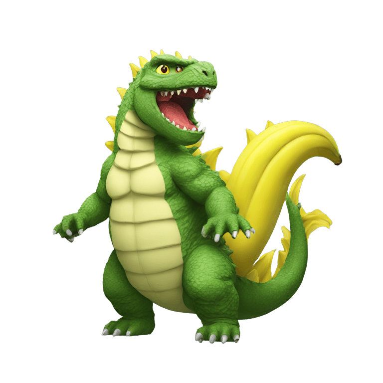 genmoji: Godzilla with banana hat