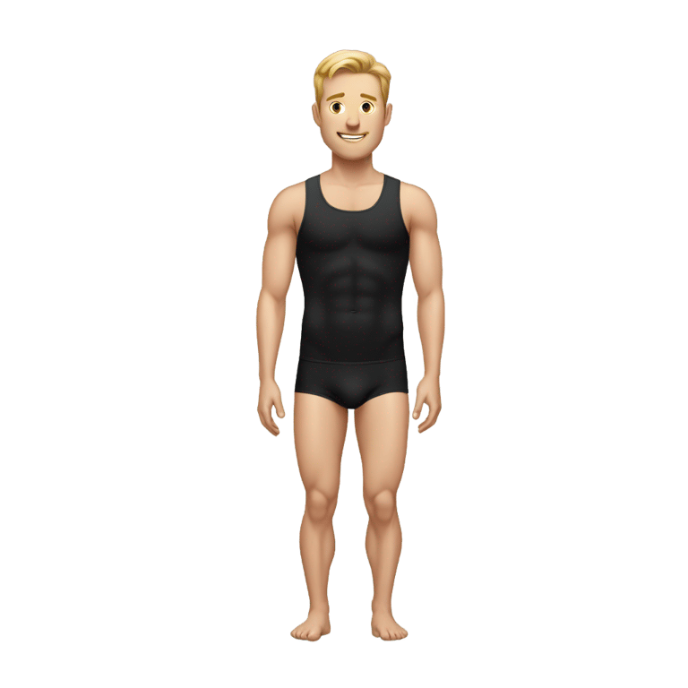 genmoji: white man in black underwear