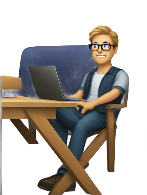 genmoji: man with glasses sitting