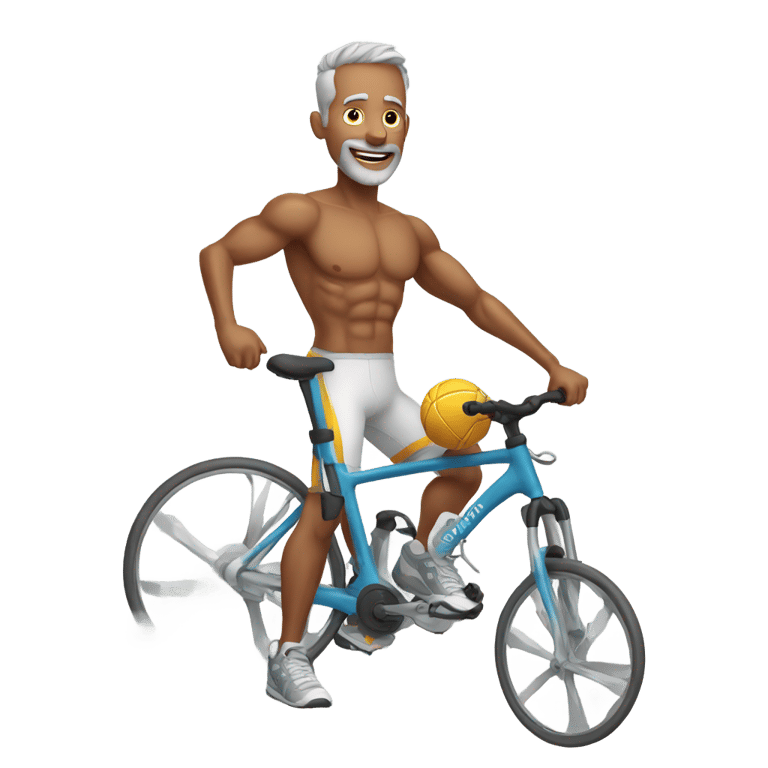 genmoji: Athletic 55 year old male fun in sun