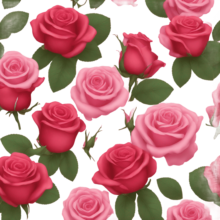 genmoji: Pink roses and red roses