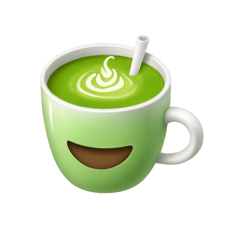 genmoji: matcha coffee