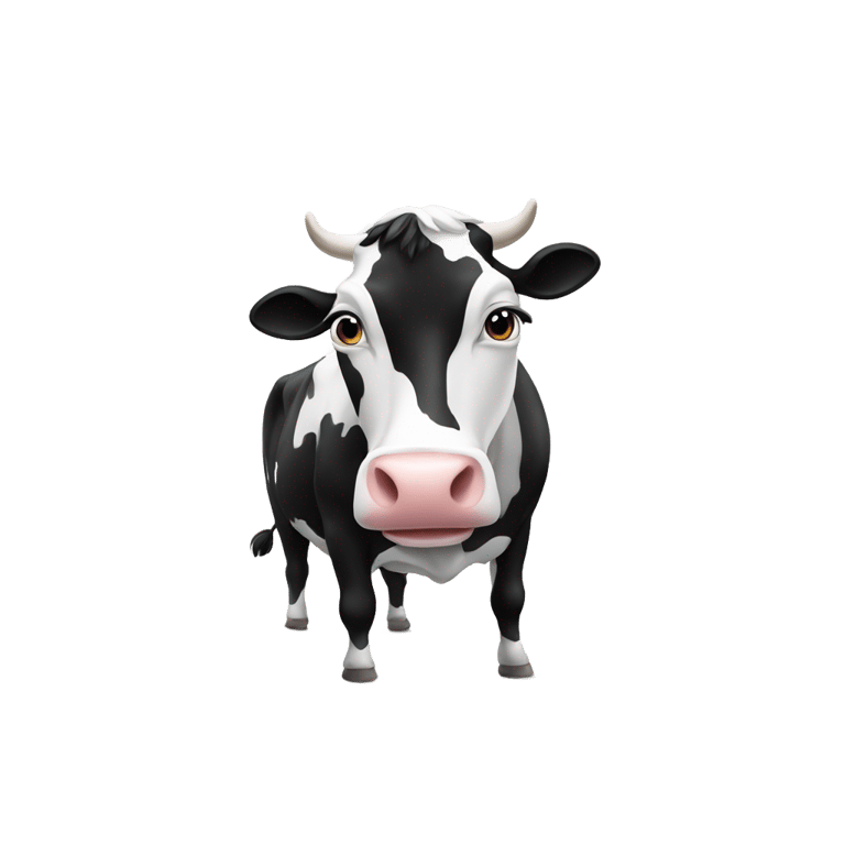 genmoji: A Black and White drop like cow