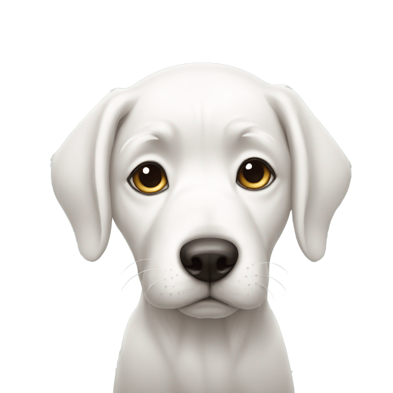 genmoji: sad white dog