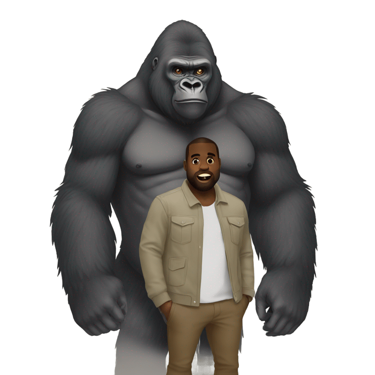 genmoji: big mok gorilla with kanye west