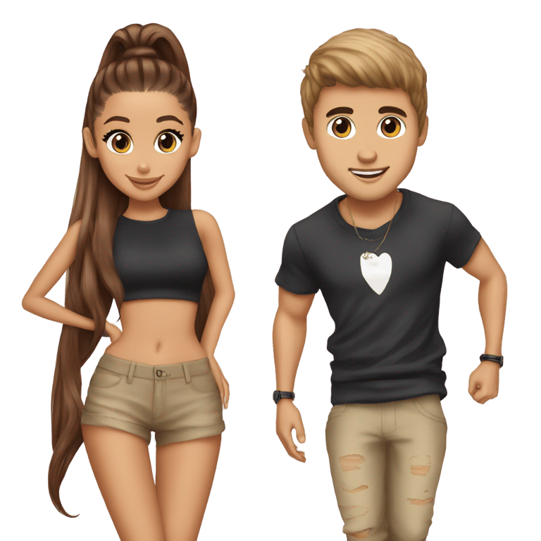 genmoji: Justin Bieber and Ariana Grande