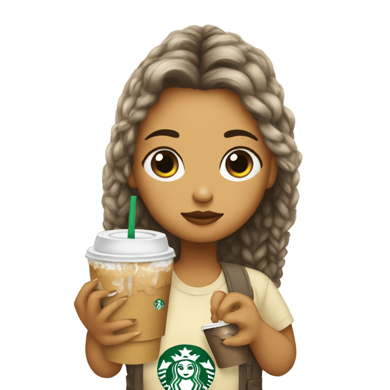 genmoji: sick chick 🐥 with a Starbucks