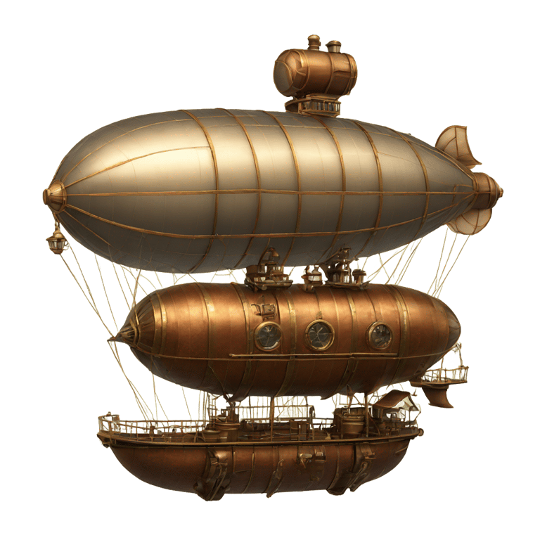 genmoji: steampunk dirigible