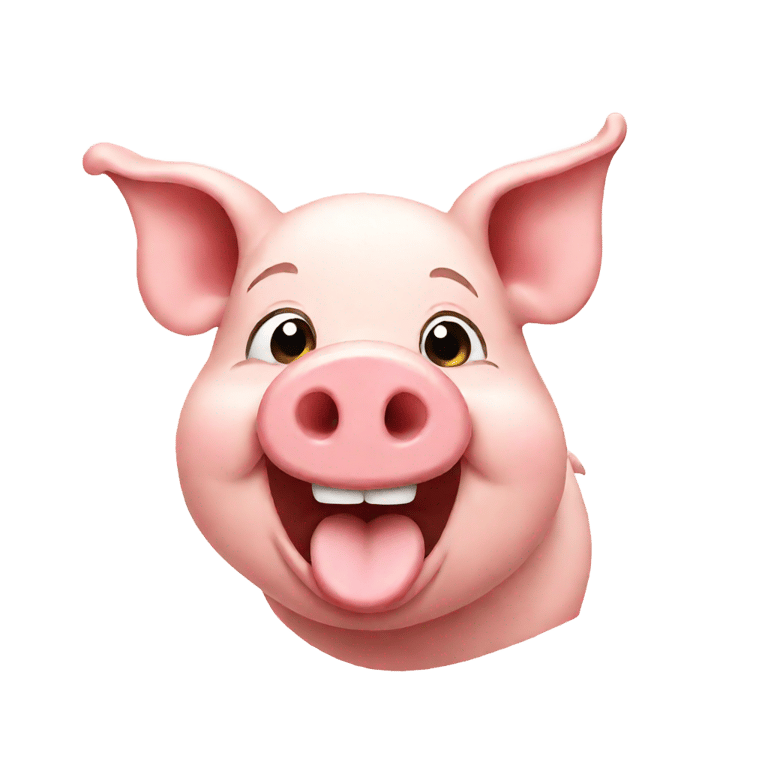 genmoji : Un cochon heureux