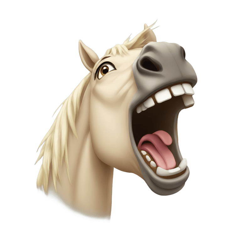 genmoji: horse screaming