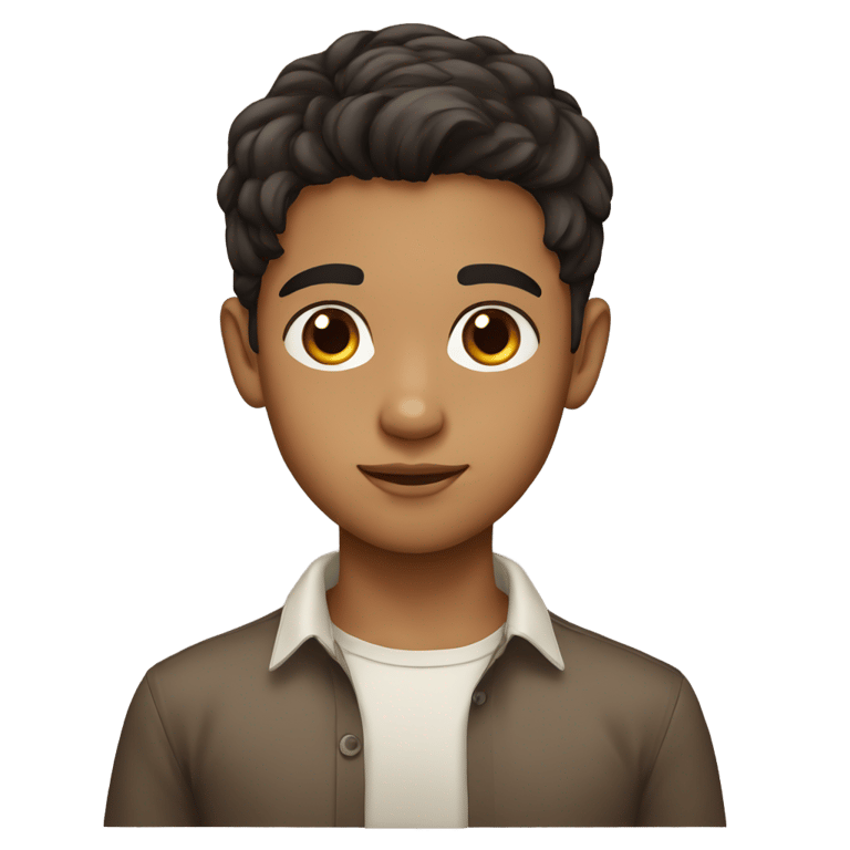 genmoji: a SriLankan boy with fair skin, brown eyes and dark brown hair