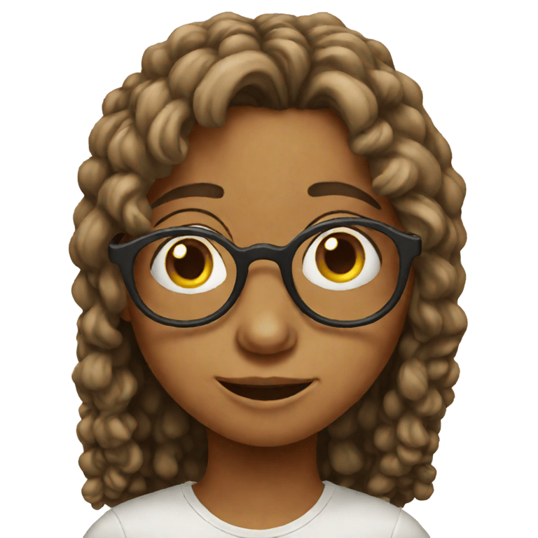 genmoji: Poopy girl with glasses