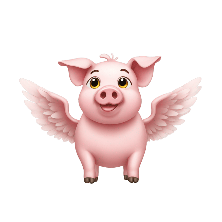 genmoji: pig with wings