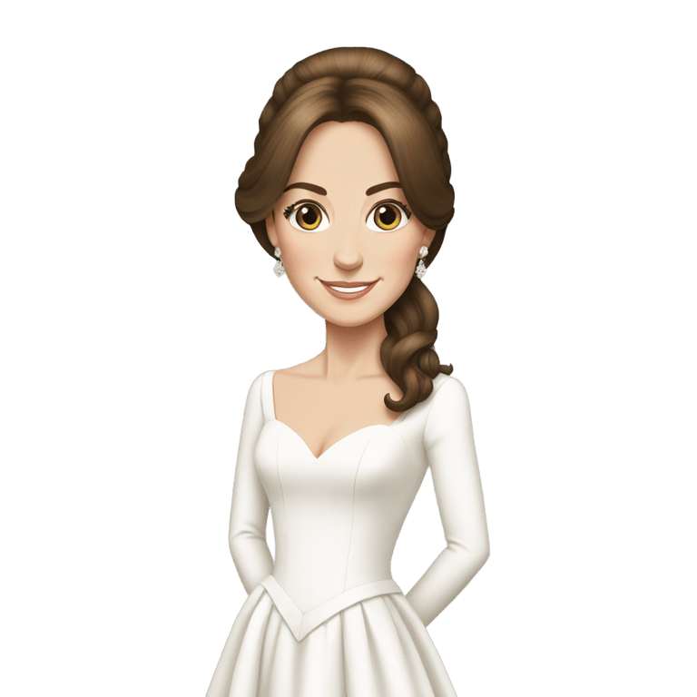 genmoji: Kate Middleton wearing a white gown