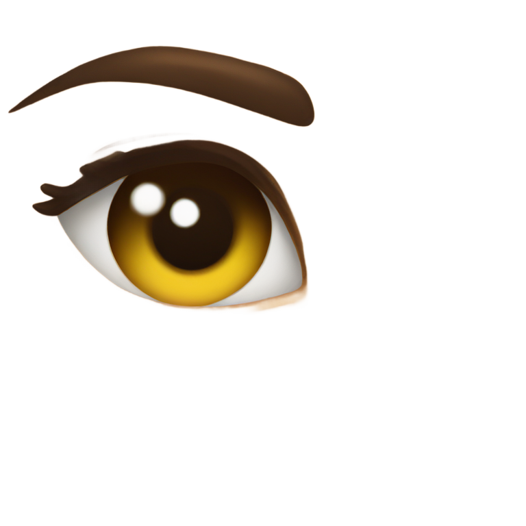 genmoji: a girls side profile but her eyes are looking toward