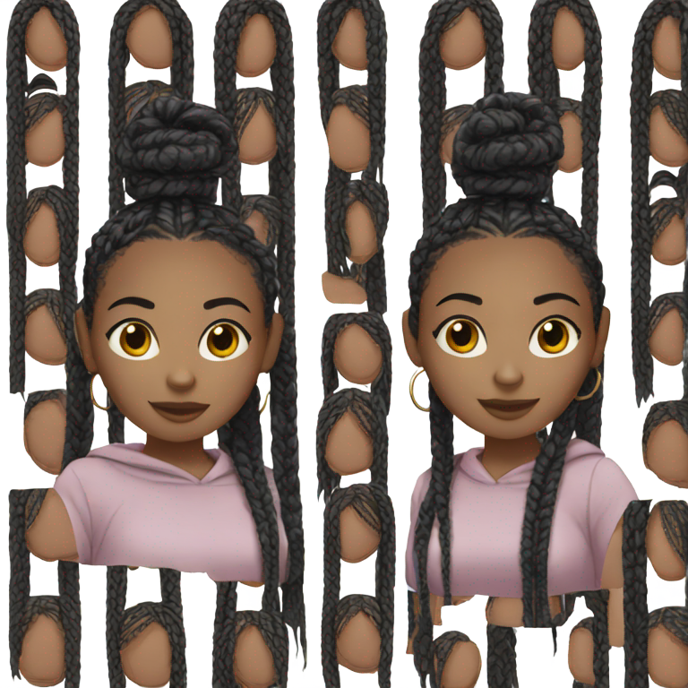 genmoji: black girl with black box braids