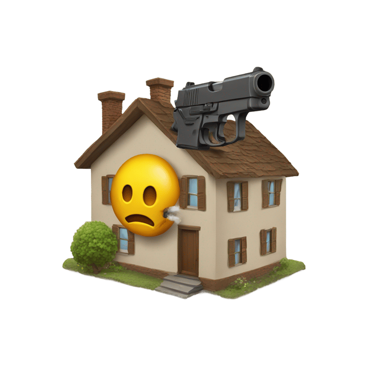 genmoji : Gun shoots out a house