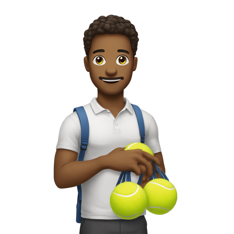 genmoji: 🤤 holding a hello bag of two tennis balls