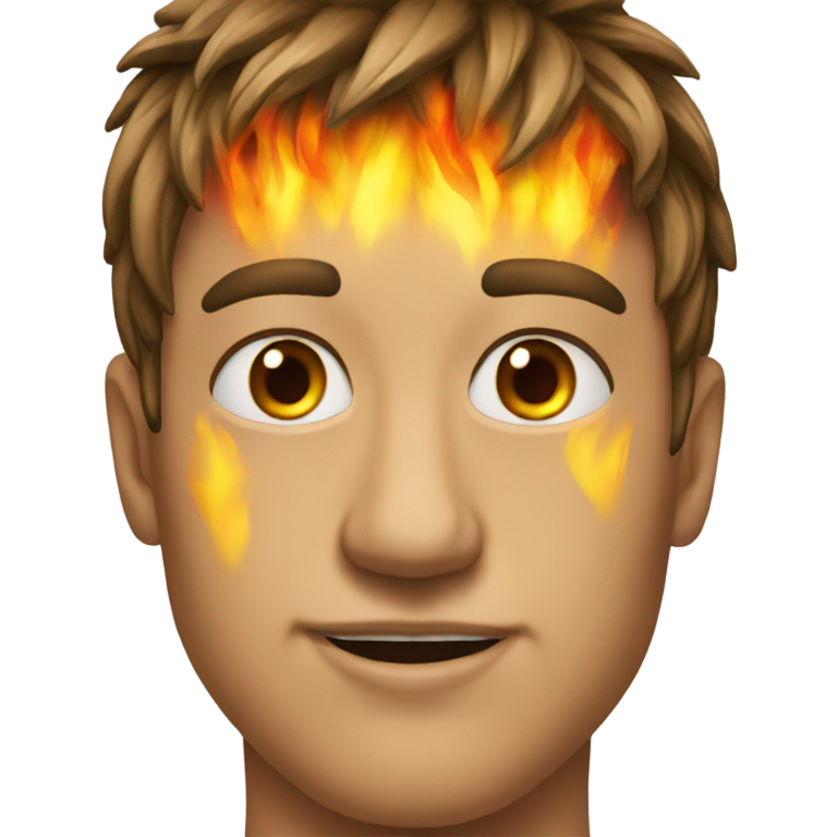 genmoji : Un visage avec des yeux de feu, genre OH PUTAIN, c'est chaud !
