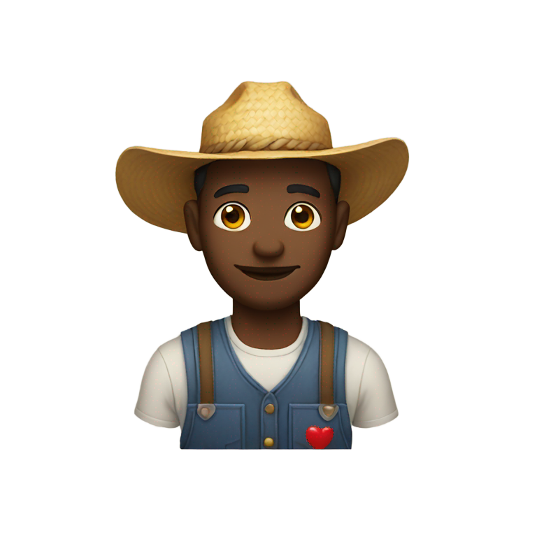 genmoji: Farmer with heart eyes