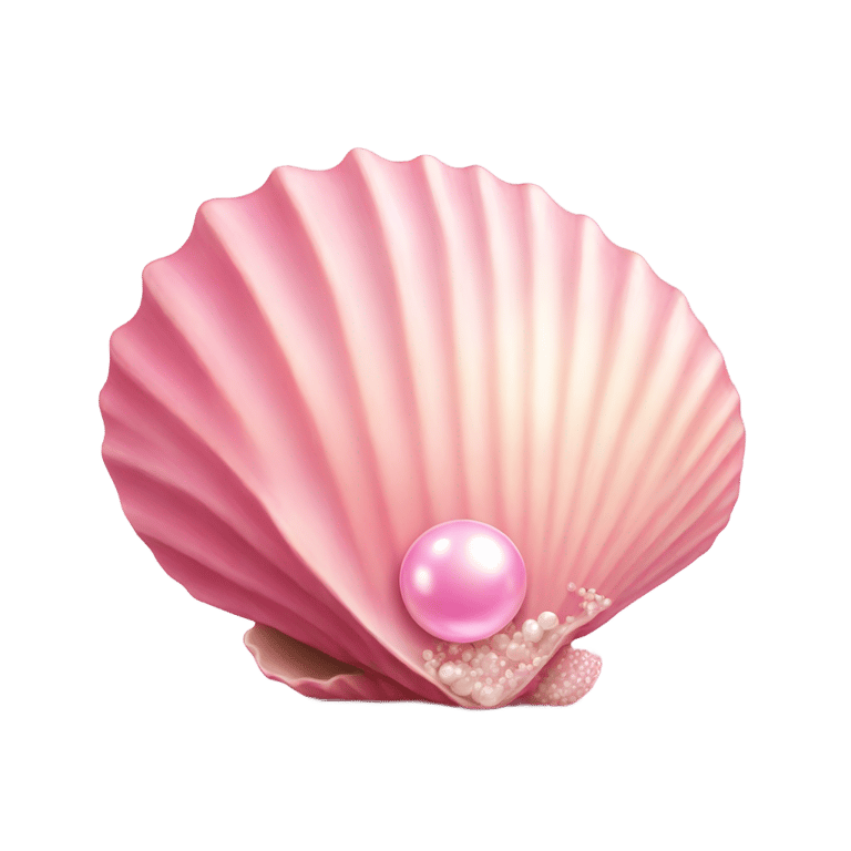 genmoji: pink seashell with pink pearl inside