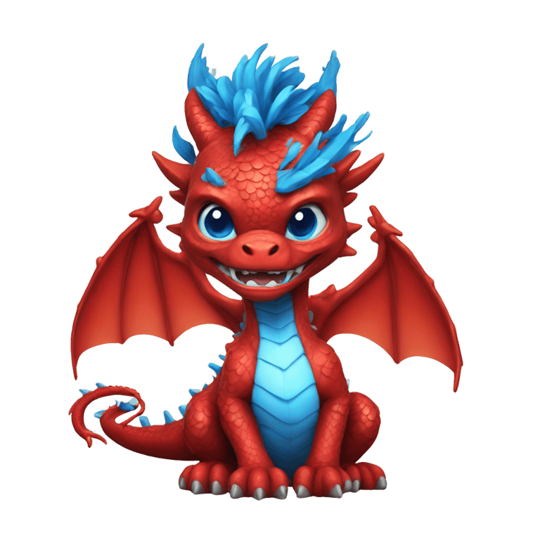 genmoji: a red dragon with blue laser eyes