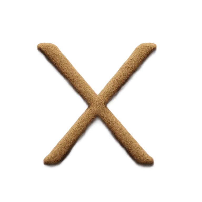 genmoji: X crossmark incorrect made out of dirt