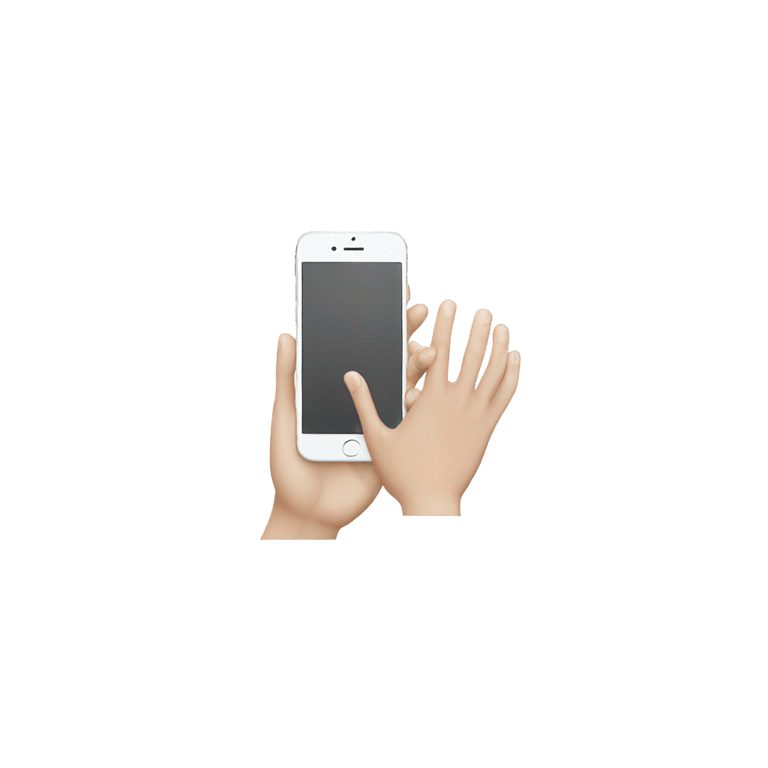 絵文字：One white hand having an Iphone into