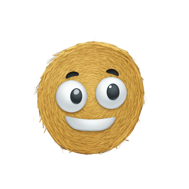 genmoji: hay bale with face