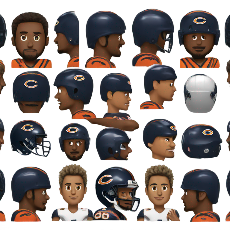 genmoji : A Washington Commanders player head topping a Chicago Bears Player