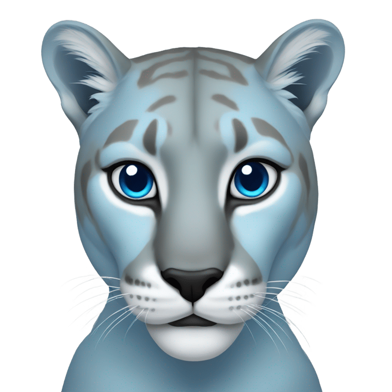 絵文字：Blue cougar using an ipad