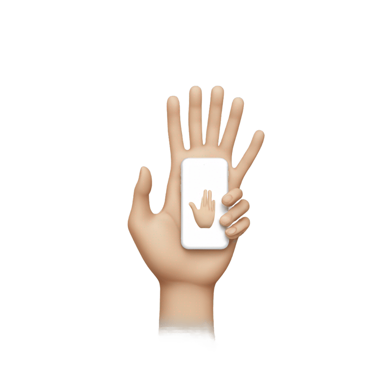 絵文字：One white hand having an Iphone into