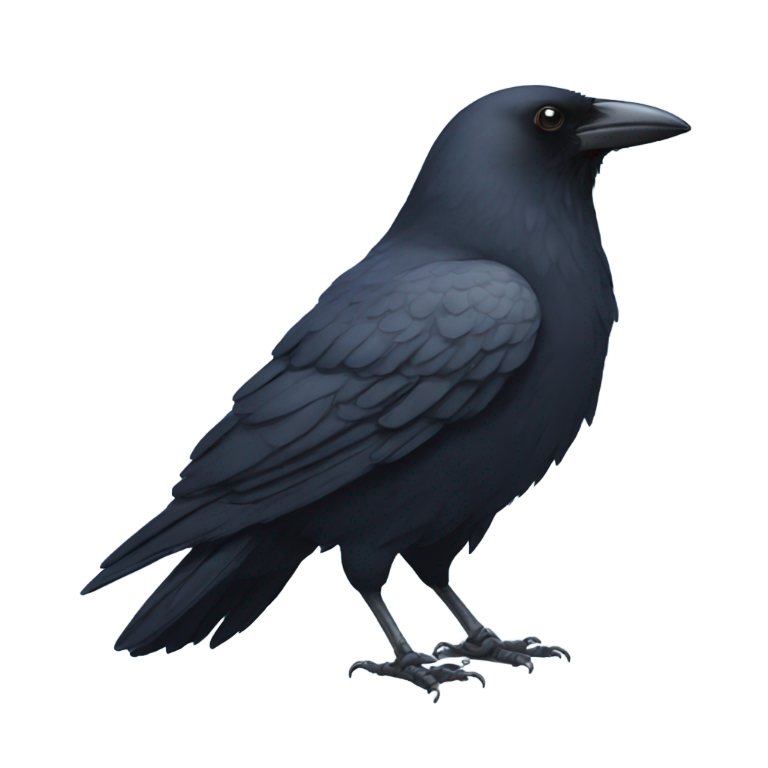 genmoji: a crow with really big jeans on
