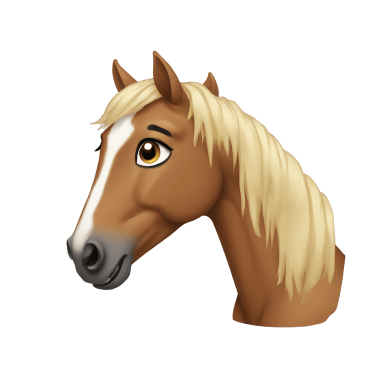 genmoji: A horse crying 😢