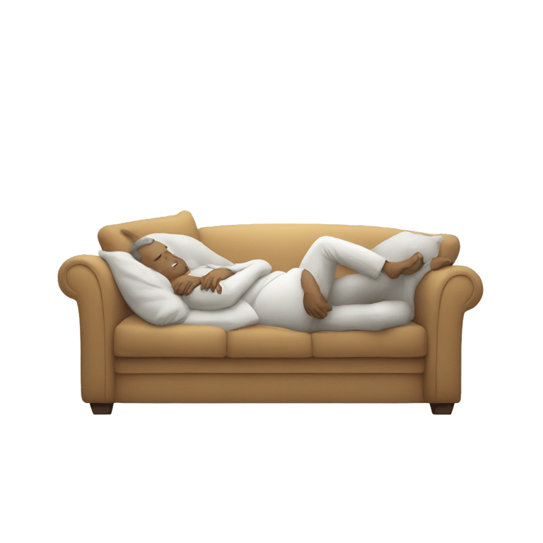 絵文字：white man sleep on couch