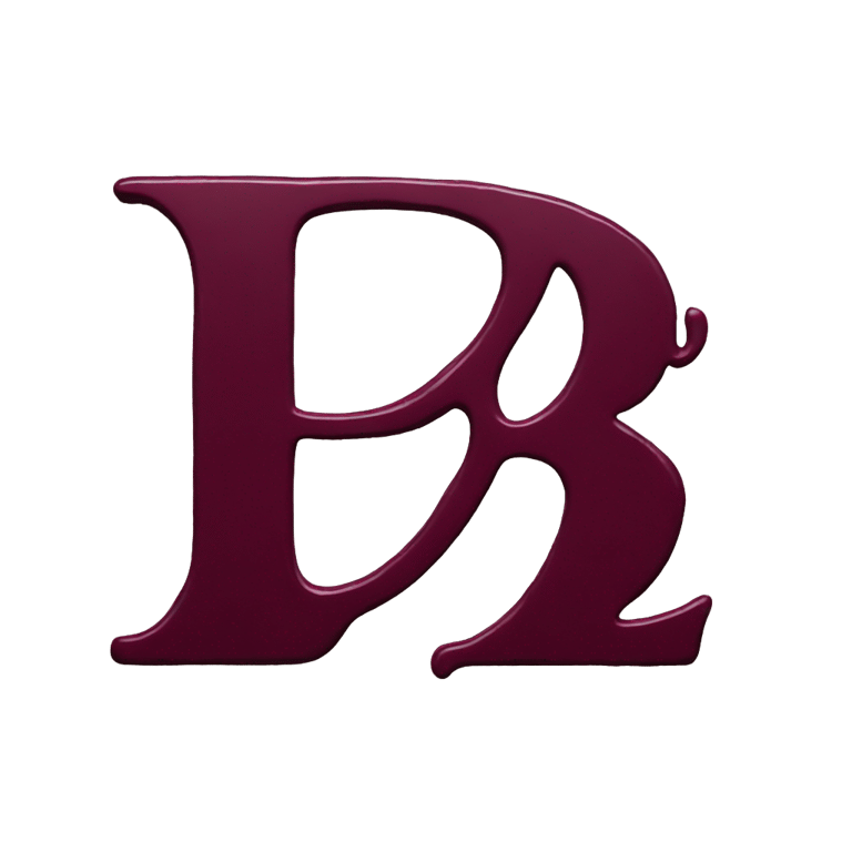 genmoji: Letter b made out of burgundy paint