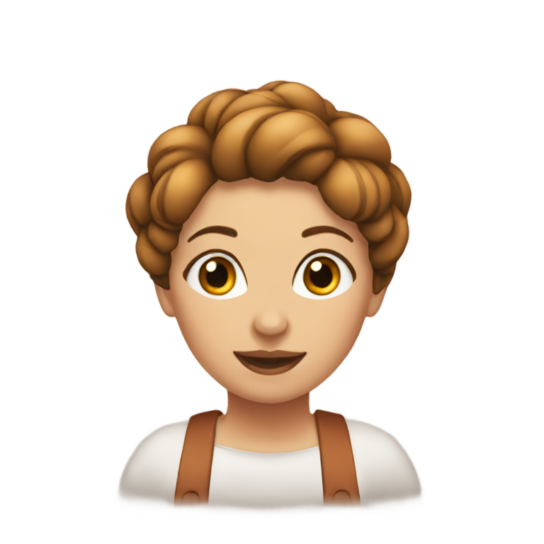 genmoji: Brown bun hair lesbian grilling dinner