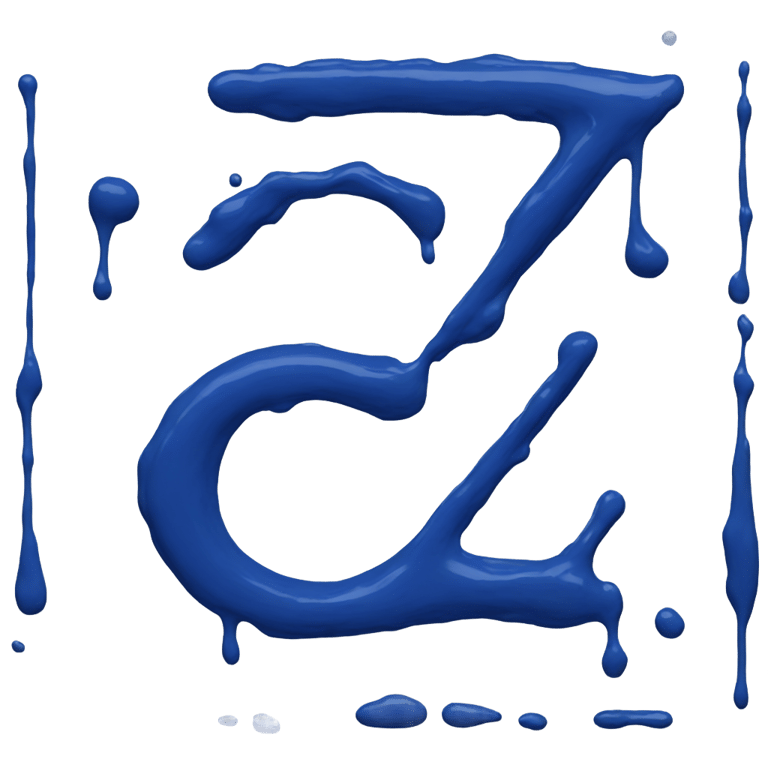 genmoji: Letter z made out of zaffre deep blue paint (a.k.a #0014A8 color code)