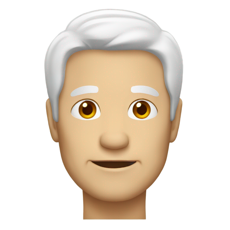 genmoji : Homme âgé aux cheveux blancs