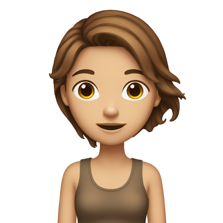 genmoji: A brown haired girl holding